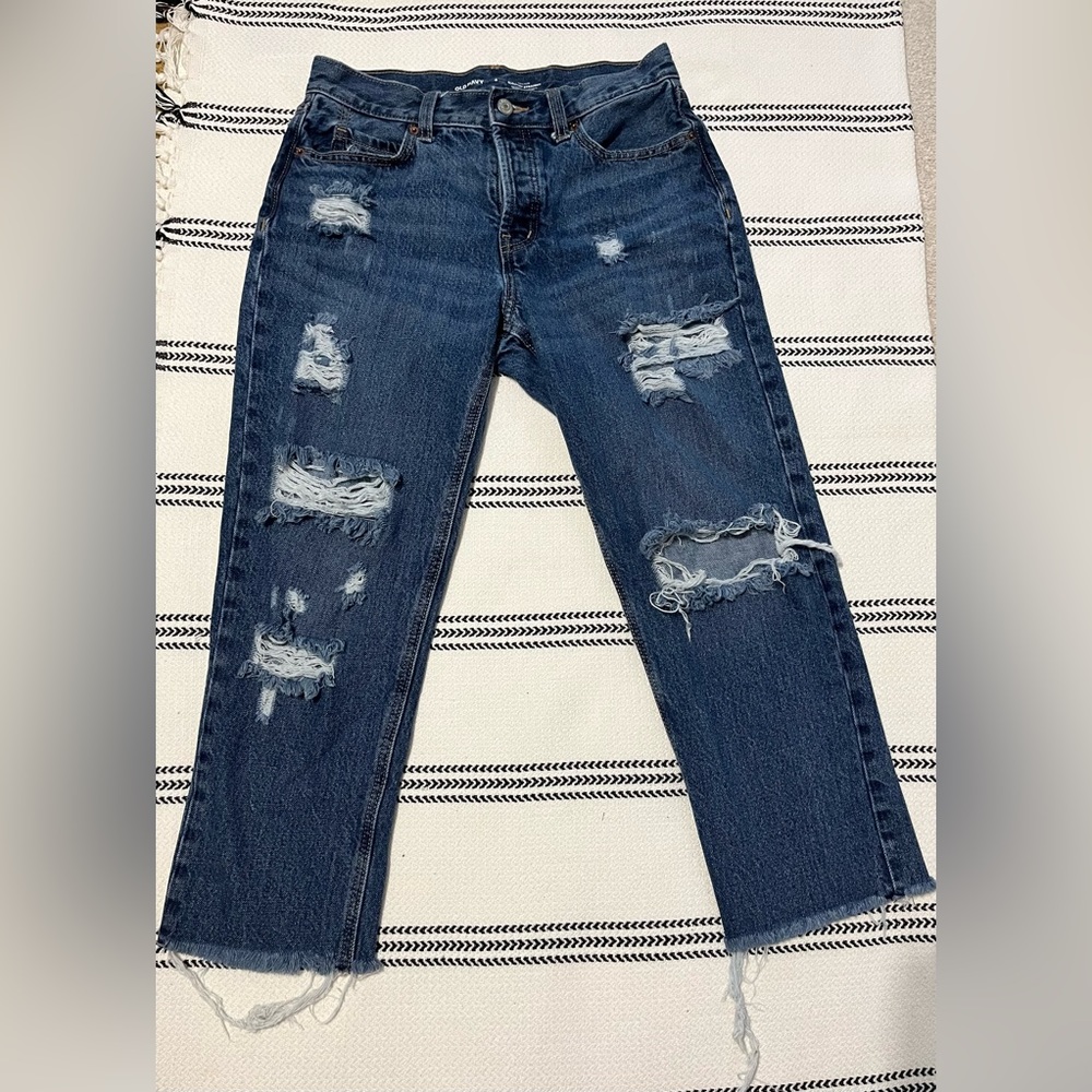 Old Navy High Rise Slouchy Straight Denim